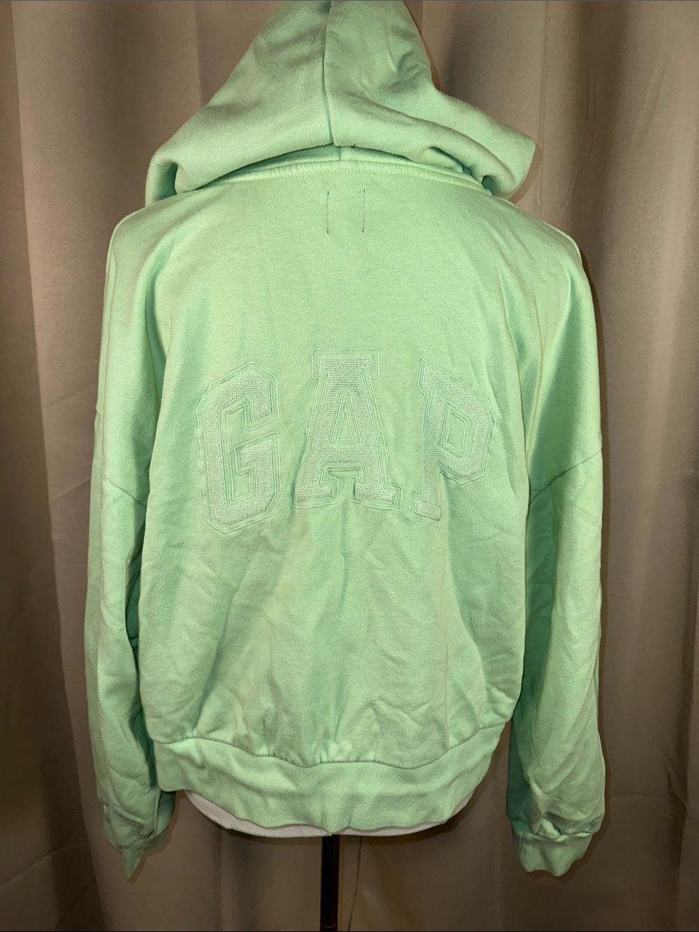 GAP Light Mint Green Full-Zip Hoodie with Drawstring Hood - Picture 5 of 9